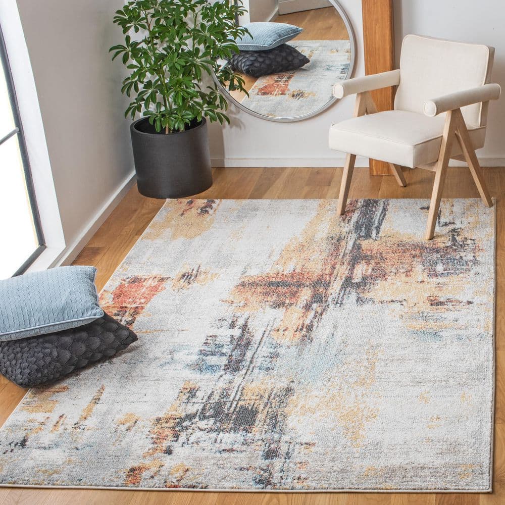 Phoenix 9 ft. x 12 ft. Ivory/Gray Distressed Area Rug price history on PriceWatchPro