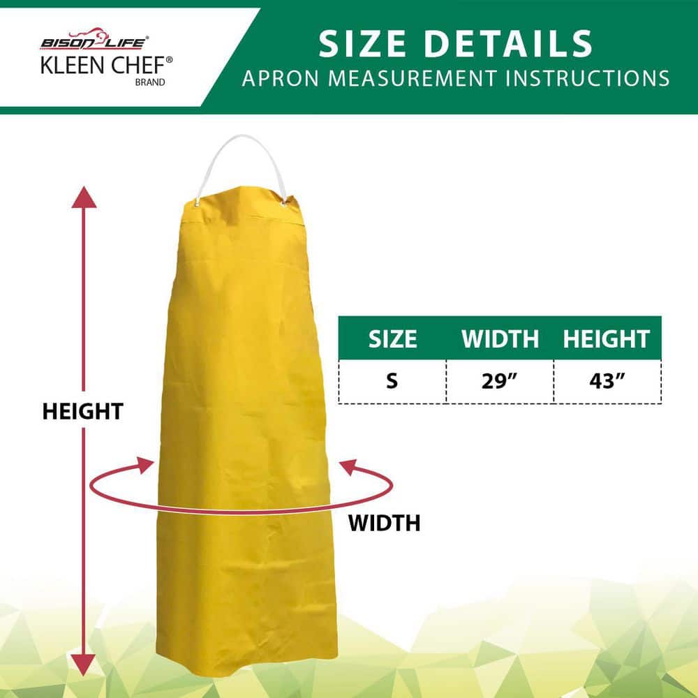 Small Yellow Waterproof Vinyl Bib Apron with Adjustable Neck
