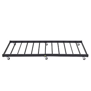 Twin Only/Roll Out Trundle Bed Frame/Enhanced Metal Slats Support Black 39 in. W