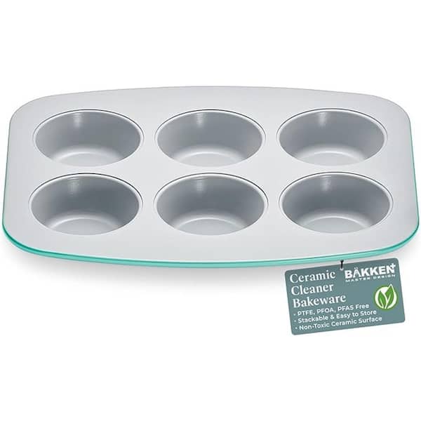 BakkenMaster 1-Piece 6-Cup Cake/Muffin Pan Set -Teal
