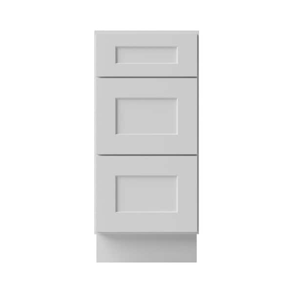 15 in. W x 21 in. D x 34.5 in. H Ready to Assemble Solid Wood Shaker Drawer Base Bath Cabinet in White
