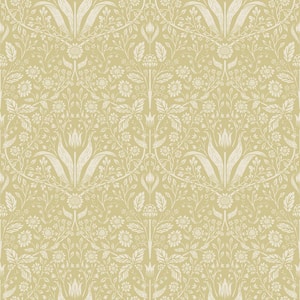 Mara Yellow Tulip Ogee Non-Pasted Non Woven Paper Wallpaper