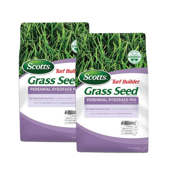 Scotts Turf Builder 7 lbs. Grass Seed Perennial Ryegrass Mix Ideal for High Traffic Areas and Erosion Control (2-Pack)