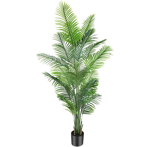 Swafrrt 6 ft. Artificial Indoor/Outdoor Paradise Palm Tree in Pot, Faux Palm Tree for Home Office Living Room Garden Decor Gift