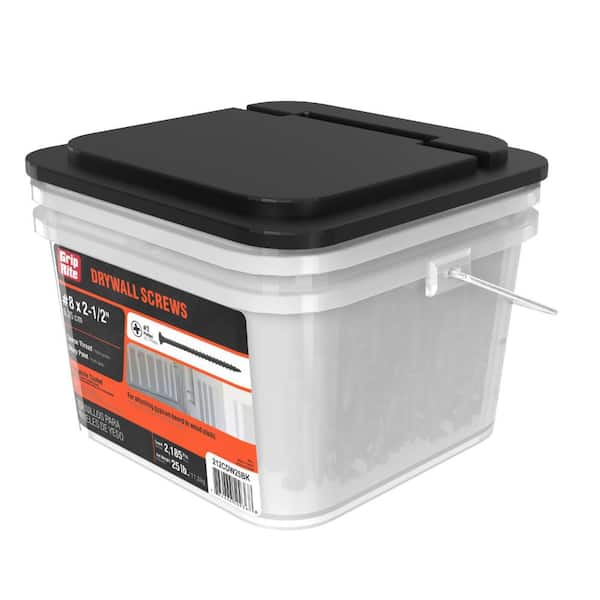 2-Pack 8 x 2-1/2 in. 2 Phillips Bugle Head Coarse Thread Drywall Screws (25 lb. / 4370-Piece)