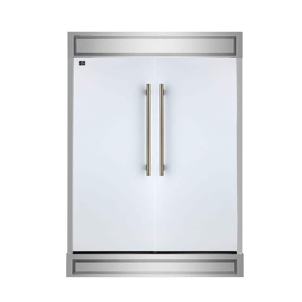 Maderno 2-Piece 56-Inch Convertible Refrigerator, 27.2 cu. ft. with Decorative Grill, 60-Inch Wide in White