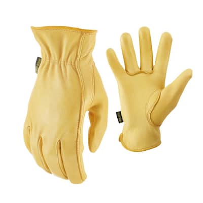 Rolson Polycotton PVC Work Gloves Size Large Non-Slip Work Gloves Orange 60648