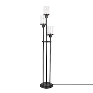 Sutton Place 62.5 in. Matte Black 3L Floor Lamp