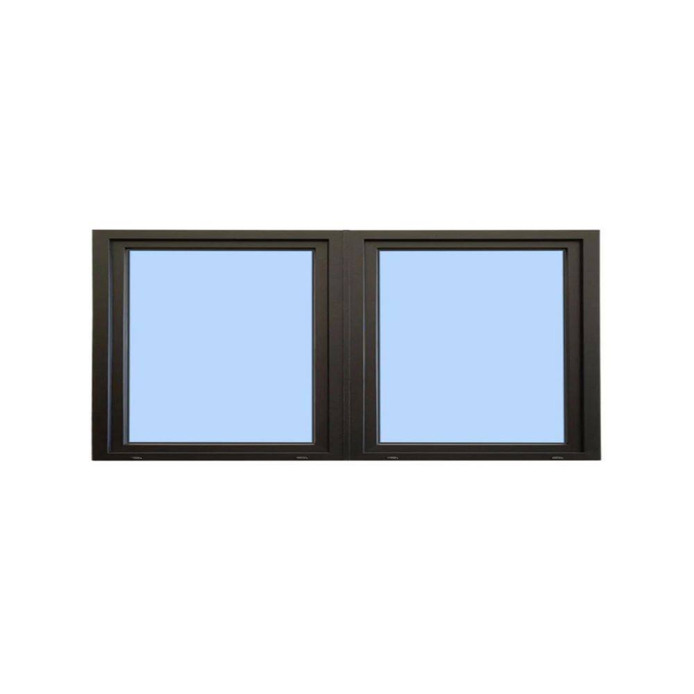 60 in. x 20 in. Elite Euro Black Exterior/White Interior Vinyl Double Sash Tilt and Turn Window, LHS/RHS  Inward Swing price history on PriceWatchPro