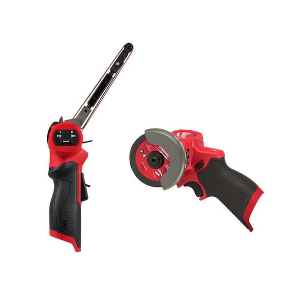 Milwaukee M12 FUEL 12V Lithium-Ion Brushless Cordless 1/2 in. x 18 in. Bandfile and M12 FUEL 3 in. Cut Off Saw