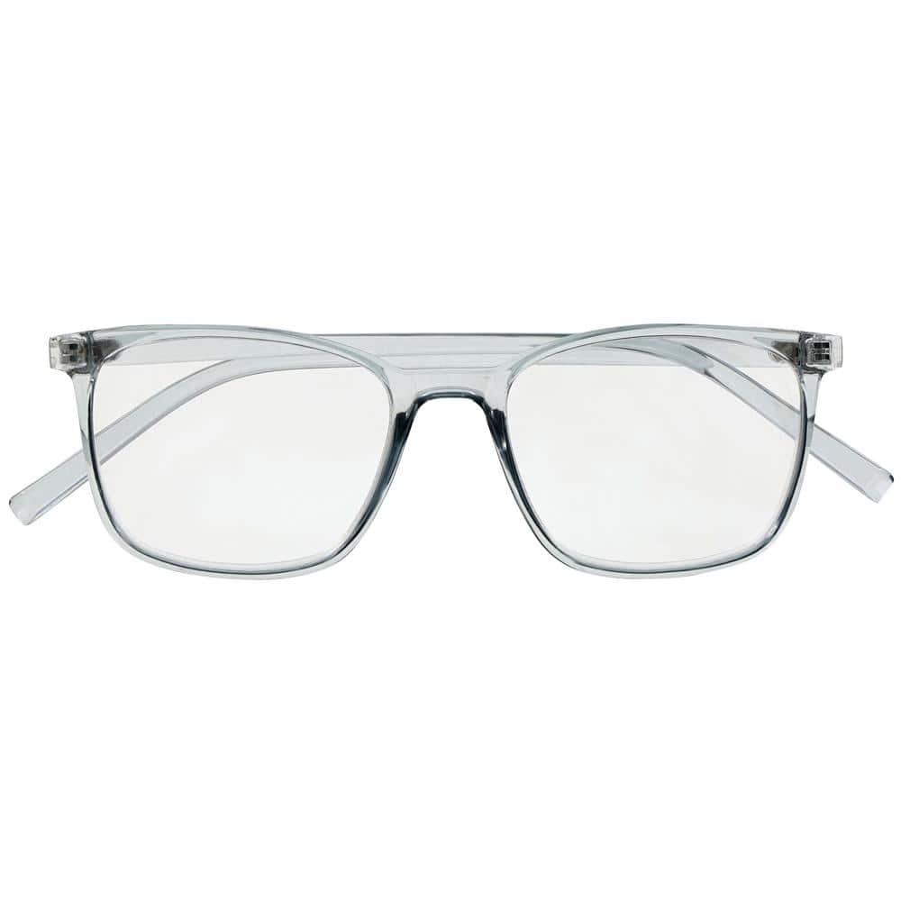 Magnifeye Blue Rounded Square Clear Blue Frame 3.0 Light Reading Glasses 85741142 The Home Depot