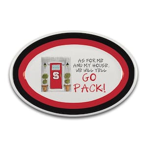 NC State North Carolina As for Me 18 in. Assorted Colors Oval Melamine Platter