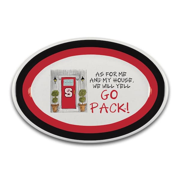 Magnolia Lane NC State North Carolina As for Me 18 in. Assorted Colors Oval Melamine Platter