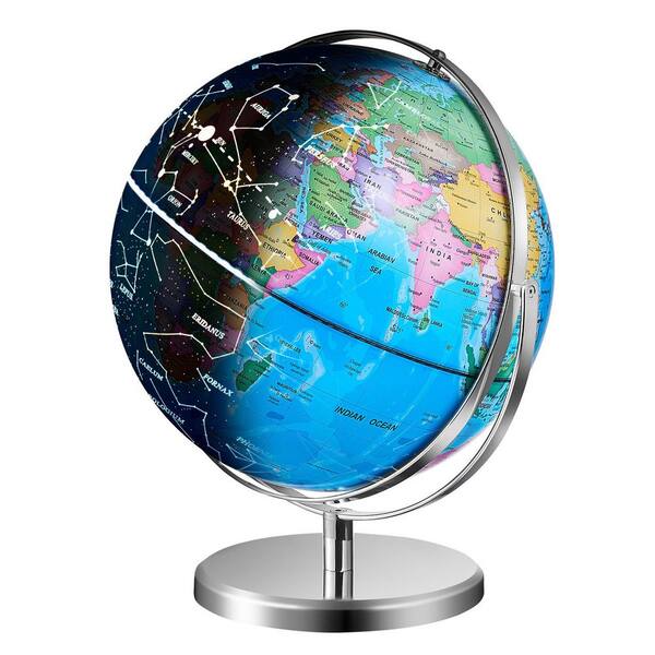 SKYSHALO 11.81 in. x 9 in. 228.6 mm, Illuminated World Globe with