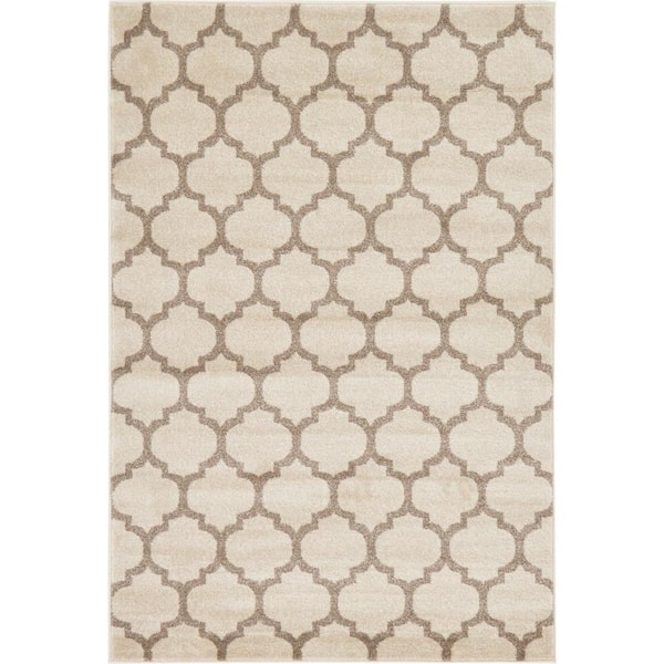 Unique Loom Trellis Philadelphia Beige/Light Brown 4' 0 x 6' 0 Area Rug