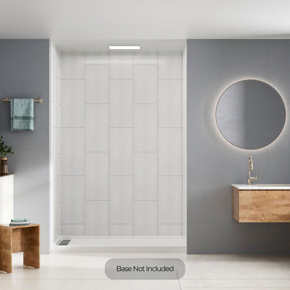36 in. L x 60 in. W x 96 in. H Solid Surface 3-Piece Glue Up Alcove Shower Wall Surround in Striped Bricks price history on PriceWatchPro