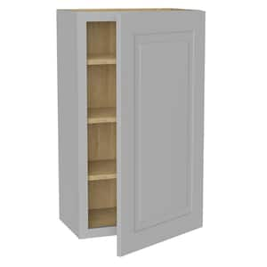 Grayson Pearl Gray Painted Plywood Shaker Assembled Wall Kitchen Cabinet Soft Close 15 in W x 12 in D x 36 in H