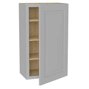 Grayson Pearl Gray Painted Plywood Shaker Assembled Wall Kitchen Cabinet Soft Close 18 in W x 12 in D x 36 in H