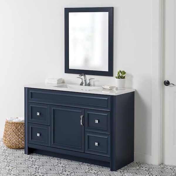 Candlesby 48 in. W x 19 in. D x 33 in. H Single Sink Bath Vanity in Deep Blue with White Cultured Marble Top Candlesby 48 in. W x 19 in. D x 33 in. H Single Sink Bath Vanity in Deep Blue with White Cultured Marble Top