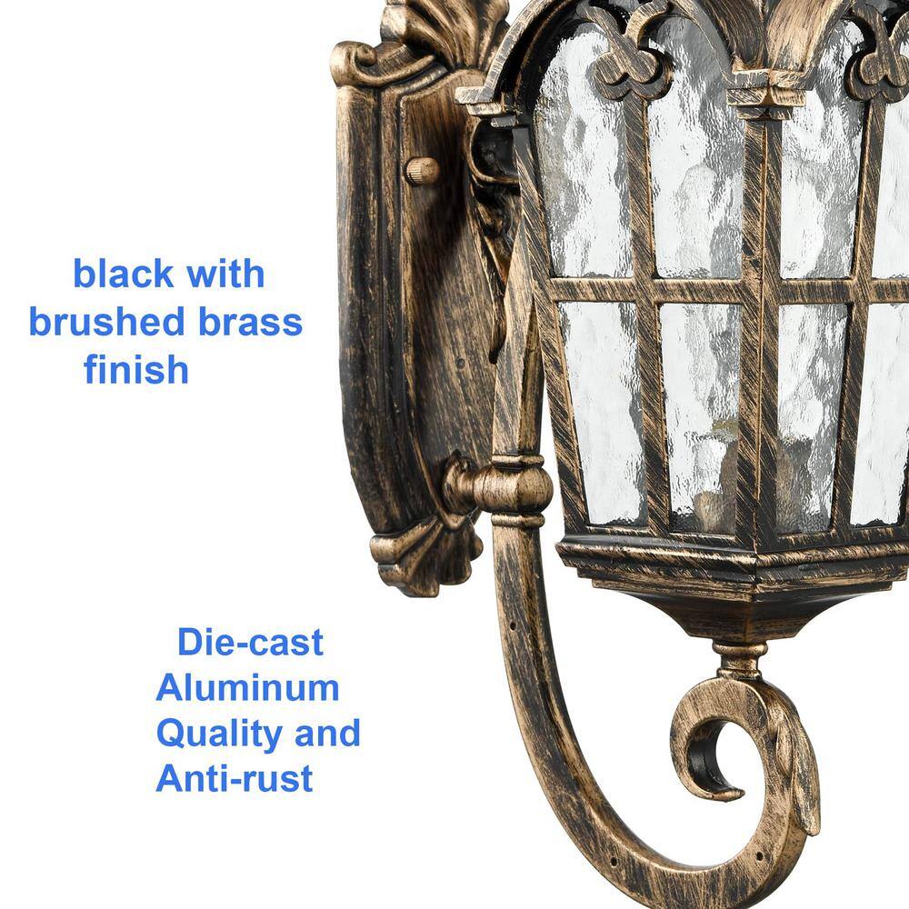 Antique Brass and Bronze Outdoor Lantern Wall Sconce