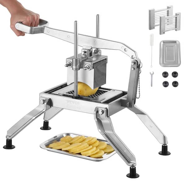 VEVOR Commercial Vegetable Slicer 3/8 in. and 3/16 in. Tomato Slicer Stainless Steel Aluminum Alloy Vegetable Cutter Slicer