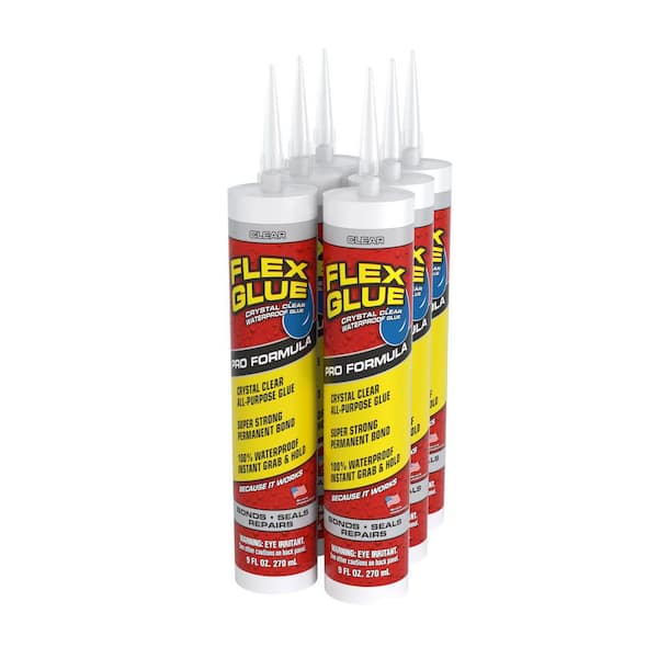 Flex Glue Clear 9 oz. Pro-Formula Strong Rubberized Waterproof Adhesive (6-Pack)