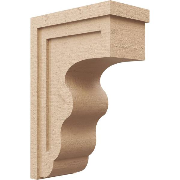 Ekena Millwork 9-in. x 18-in. x 27-in. Series 2 Classic Highland Rough Cedar Woodgrain Timberthane Polyurethane Corbel, Primed Tan