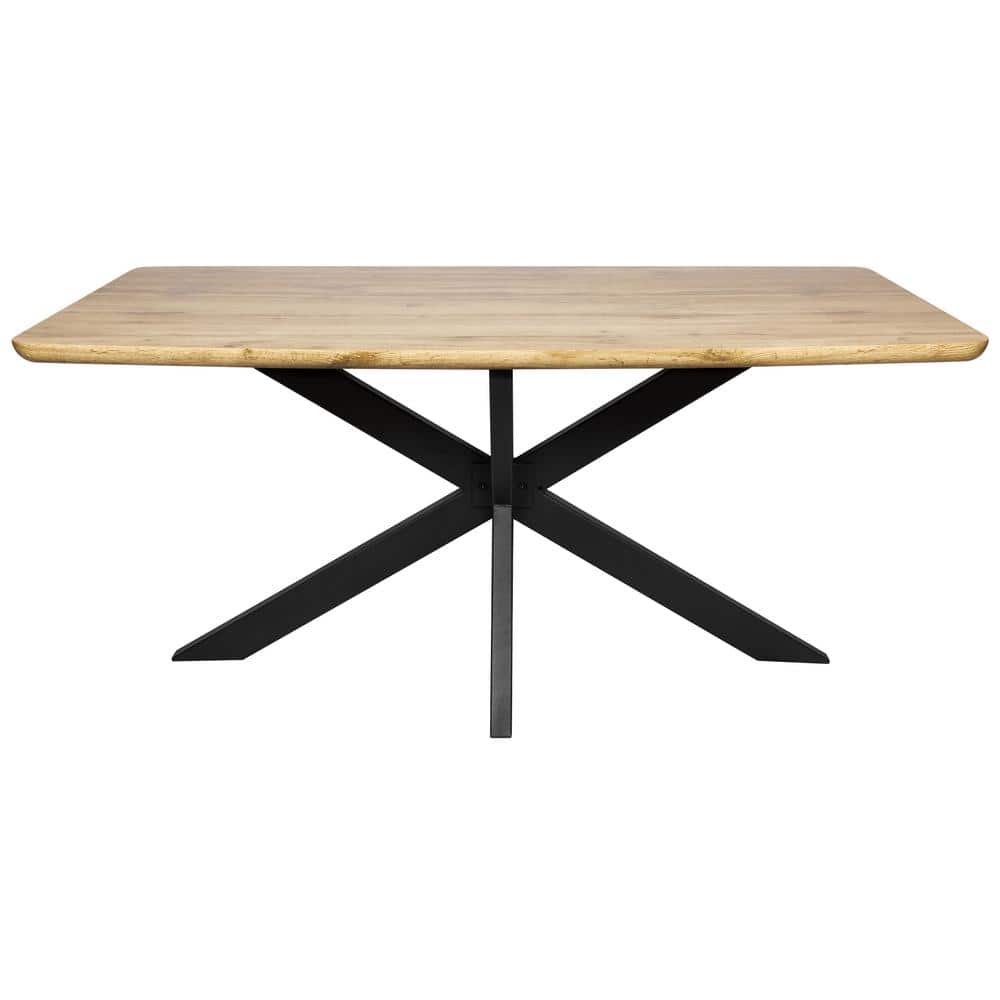 Ravenna 63" Natural Reclaimed Wood Dining Table with Metal Base