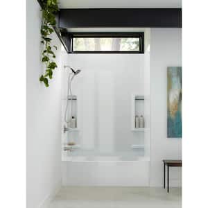Galiant 60 in. W x 80 in.  H Five Piece Glue Up Composite Bathtub or Shower Surrounds in High Gloss White