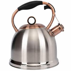 3.0 qt. 10-Cup Silver Stainless Steel Whistling Induction Stovetop Tea Kettle with Stay Cool Handle, Dish Washer Safe