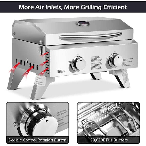 テーブル・チェア・ハンモック SmartPeak 2 Burner Grill Table 120cm Amazon.com: ROVSUN 2 Burner Portable Propane Griddle with