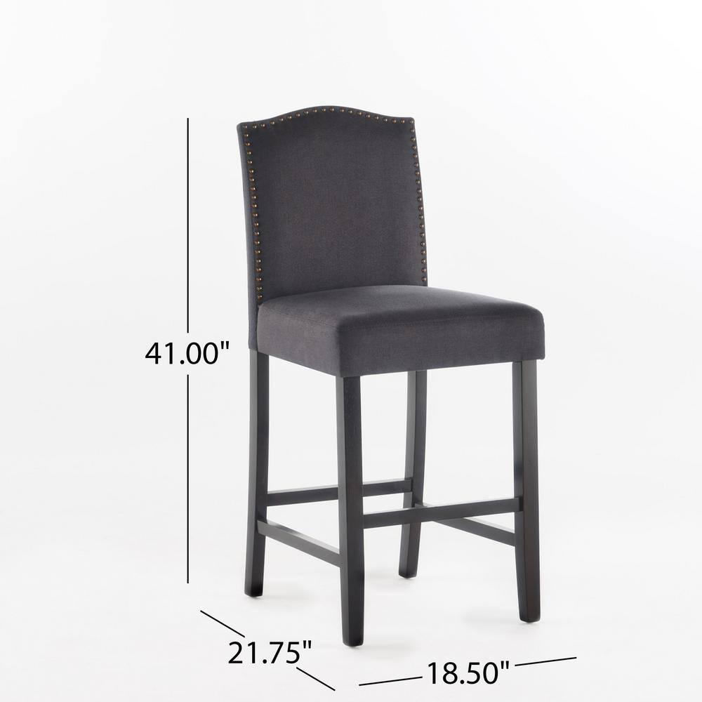 Merritt Dark Charcoal and Wood Extra Tall Counter Stools, Set of 2