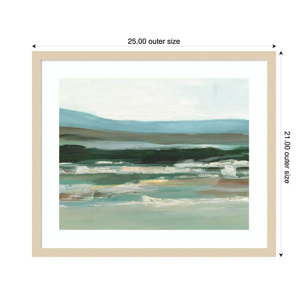 Tranquil Ocean Waves Beach II Abstract Coastal Framed Print