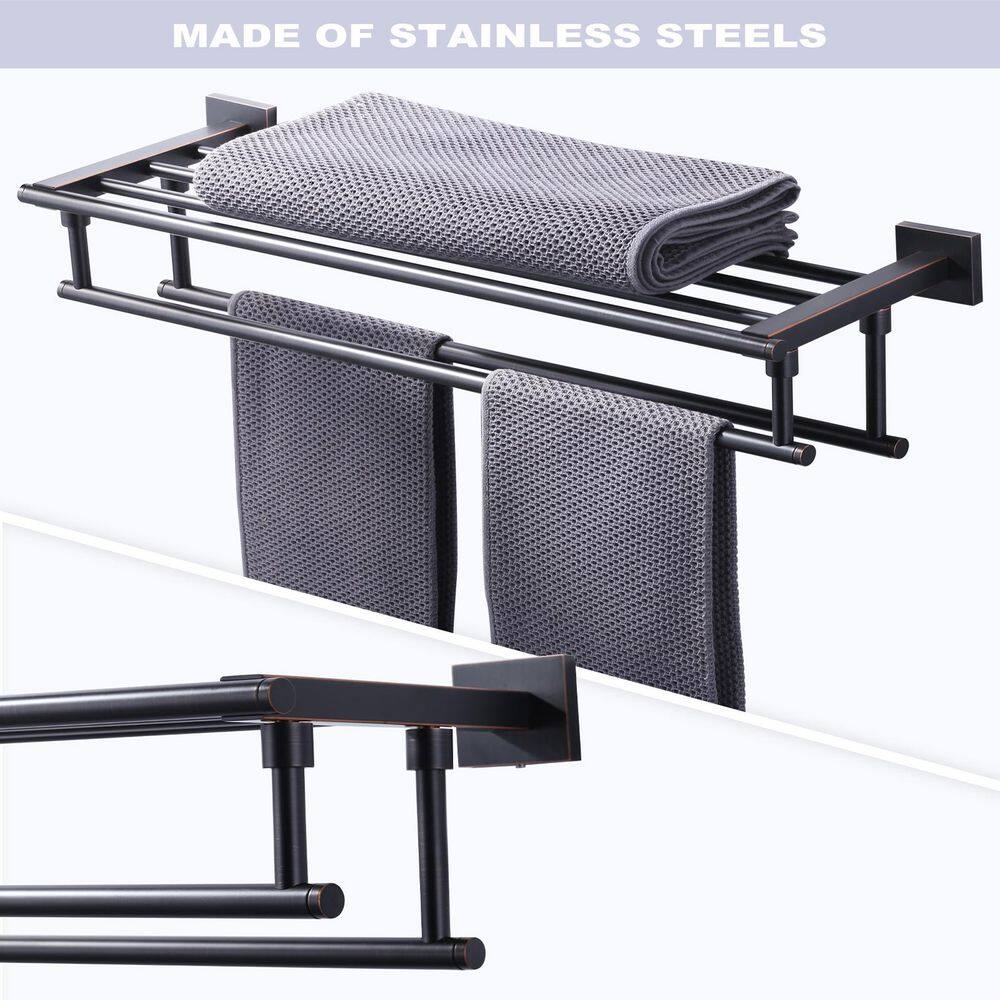 Oil Rubbed Bronze 24" Wall Mounted Towel Rack