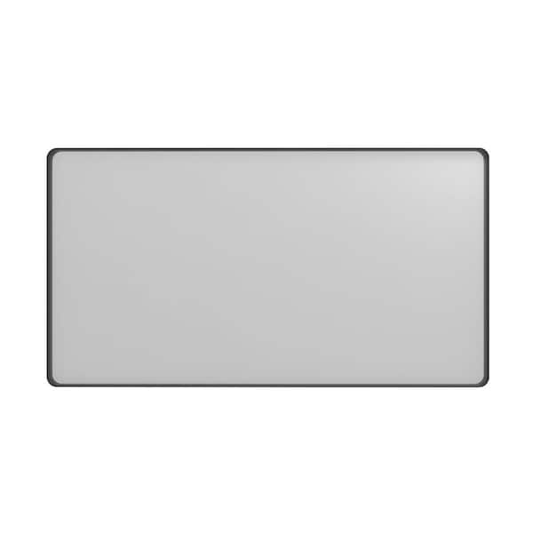 55 in. W x 30 in. H Large Rectangular Framed Wall-Mounted Bathroom Vanity Mirror in Tempered Glass