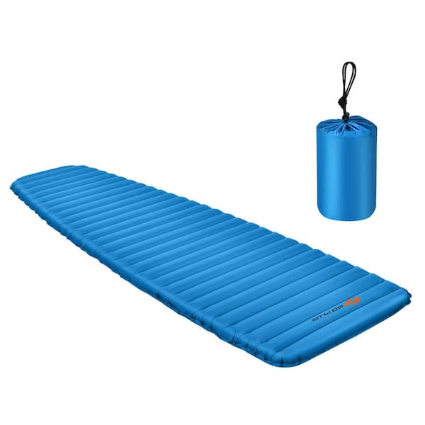 Costway 3 in. Inflatable Camping Sleeping Pad Waterproof and Comfortable Sleeping Mat Blue