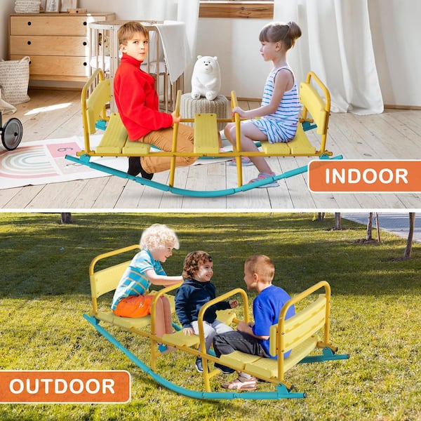 Sudzendf Multicolor Kindergarten Children Outdoor Rocking Horse