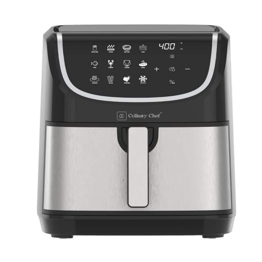  8.45 qt. Electric Air Fryer, Adjustable Temperature, Touch Panel Control, 1-Touch Cook Functions in black