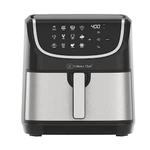 8.45 qt. Electric Air Fryer, Adjustable Temperature, Touch Panel Control, 1-Touch Cook Functions in black