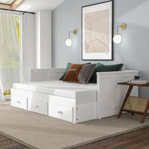 Iriqoui White Full Daybed with 3-Drawers