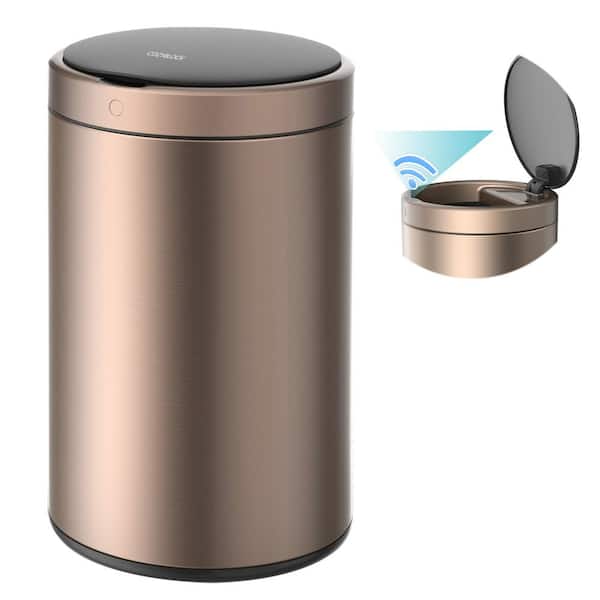 happimess 3.2-Gallons Rose Gold Steel Kitchen Trash Can with Lid Indoor in  the Trash Cans department at