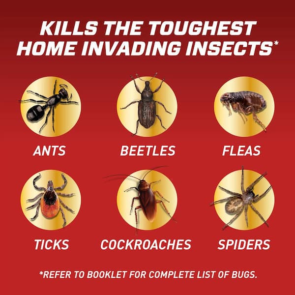 Raid MAX Perimeter Protection Refill - Spray - Kills Mosquitoes, Cockroaches, Ants, Ticks, Spider, Bugs, Fleas, Flies, Gnats, Silverfish, Crickets, ... - 1 gal - Red - 4 / Carton