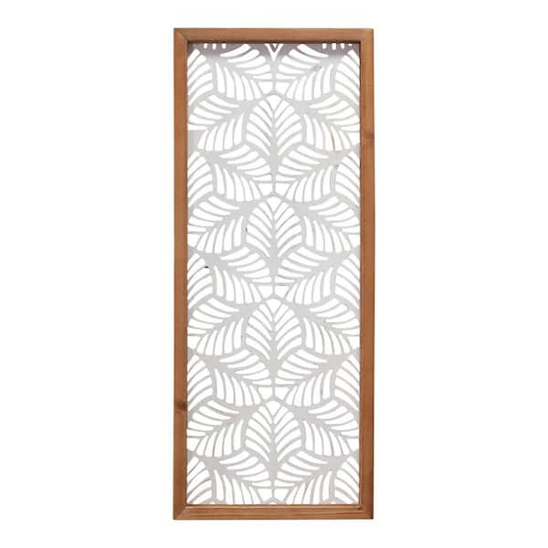 Stratton Home Decor Carved Leaf Wood Wall Panel S30892 The Home Depot