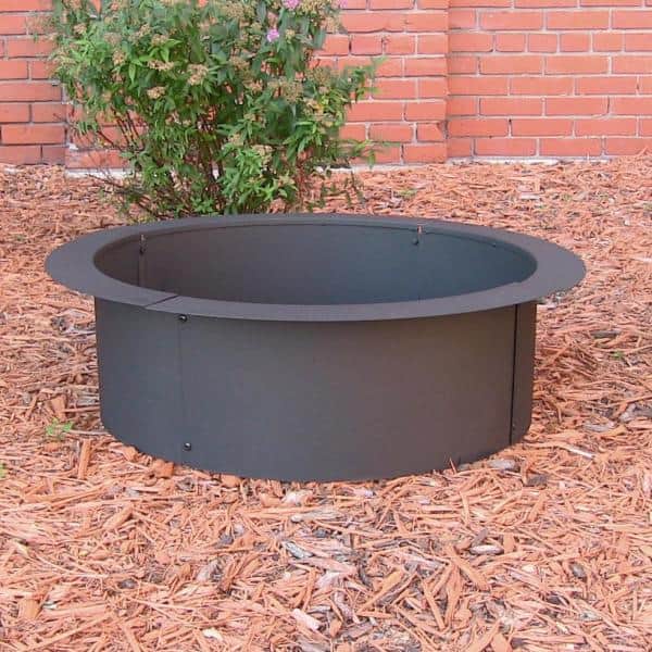 Sunnydaze 36-Inch Black Steel Wood Burning Fire Pit Ring