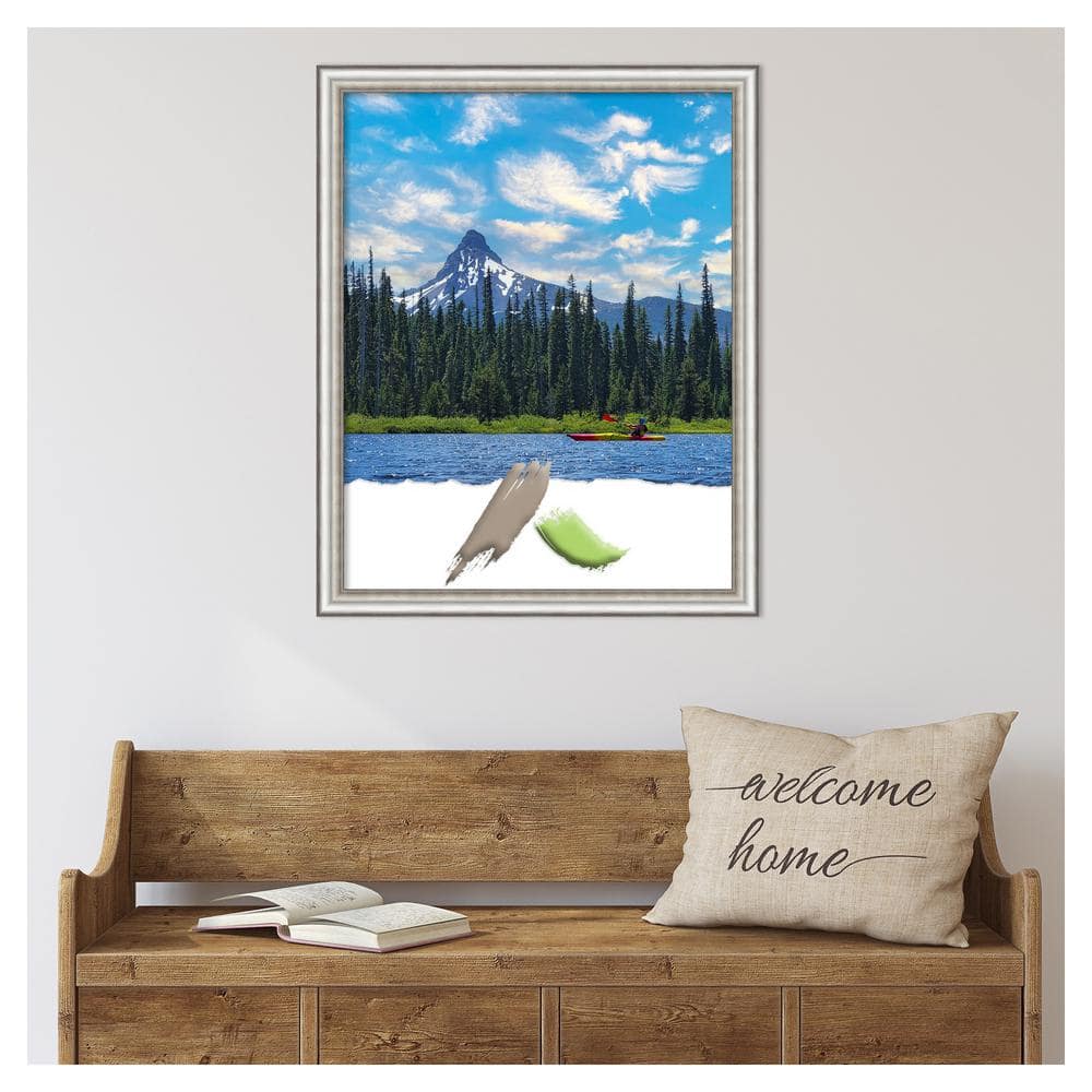 Distressed Silver Polystyrene Rectangular Wall Picture Frame 30" x 24"