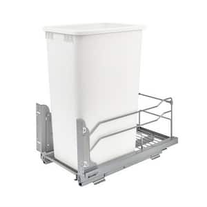 White Pull Out Kitchen Trash Can 50 qt. with Soft-Close