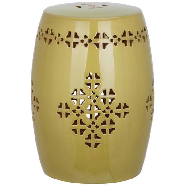 SAFAVIEH Quatrefoil Spring Green Patio Stool