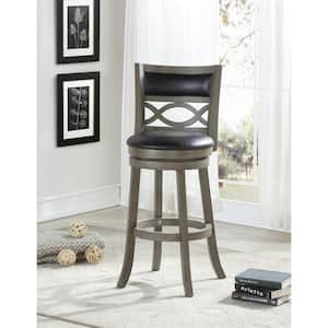 New Classic Furniture Manchester 29 in. Gray Wood Bar Stool with PU Seat