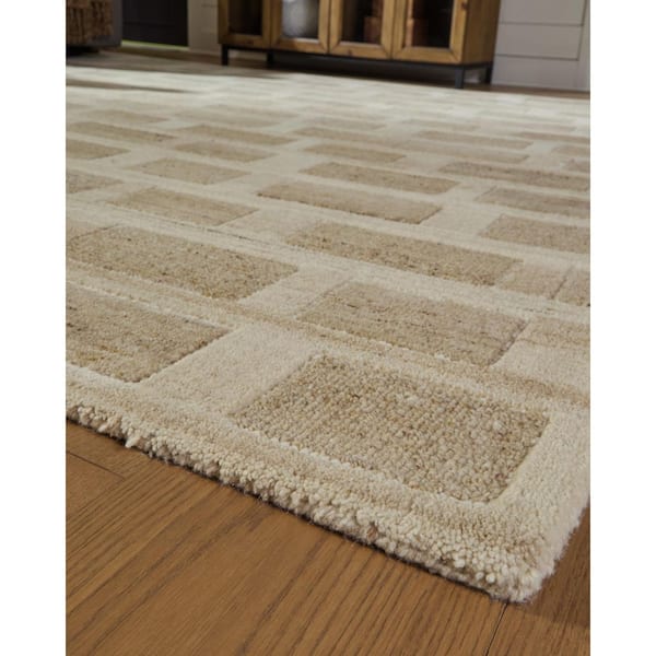 Lisgrove 8 ft. x 10 ft. Beige/Brown Striped Area Rug
