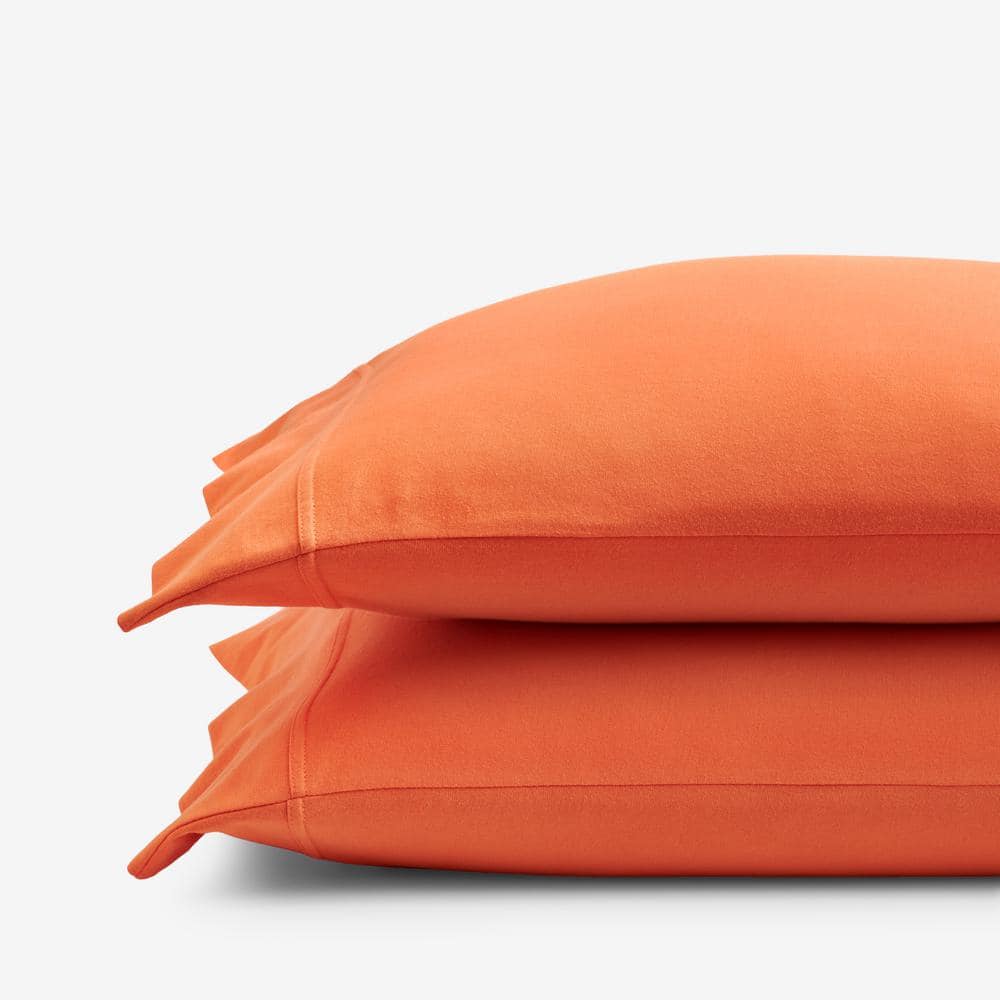 The Company Store Company Cotton Orange Cotton Jersey Knit Standard Pillowcase (Set of 2)